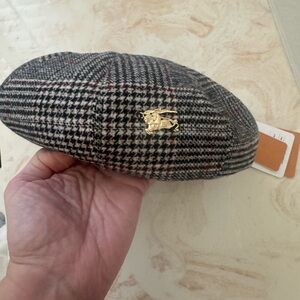 Burberry Plaid & Houndstooth Beret